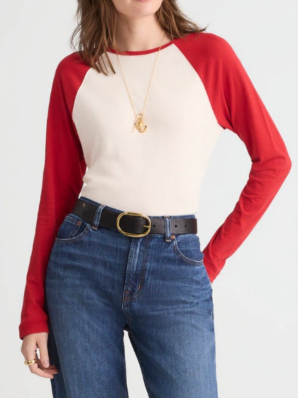 Madewell Baseball Long-Sleeve Tee in Vintage Jersey NWT